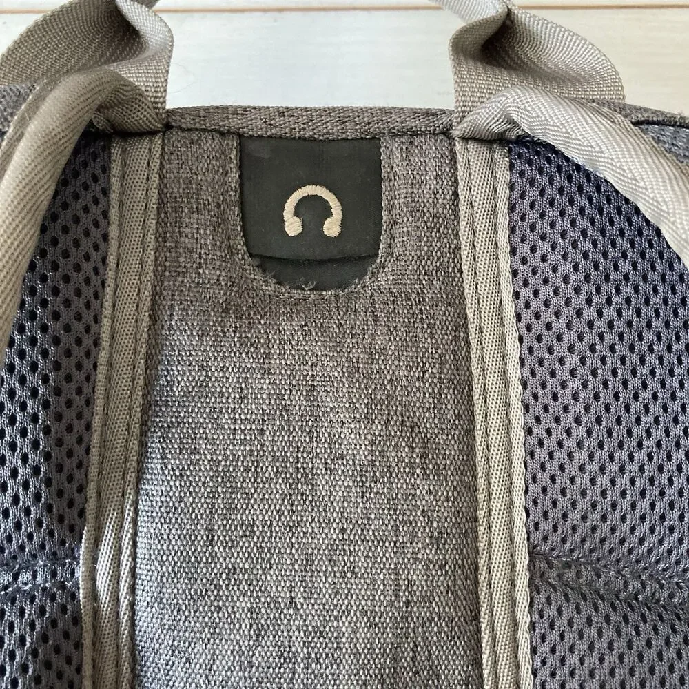 LL Bean Gray Large Backpack Laptop Travel Bag Pockets Shoe Compartment